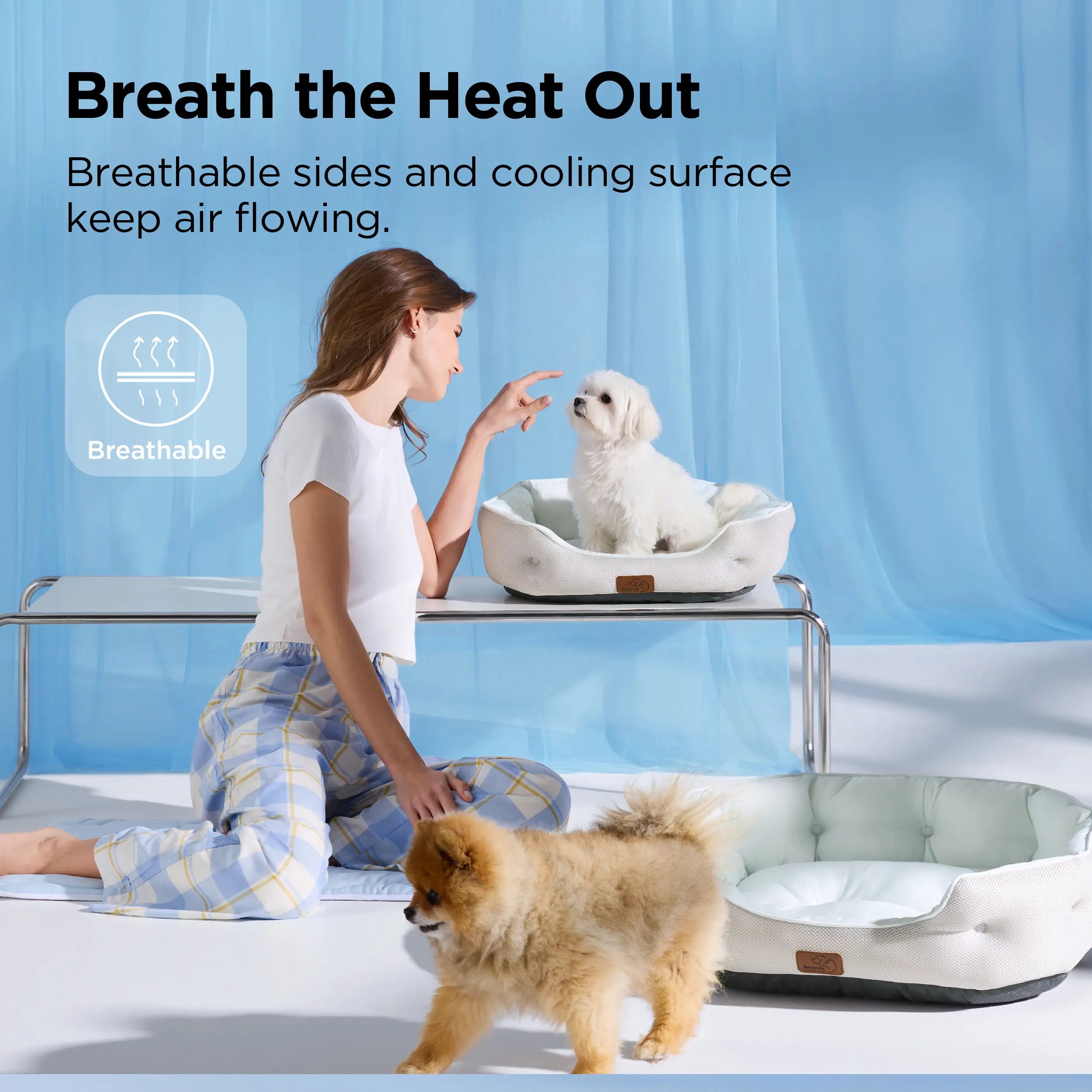 Bedsure Cooling Dog Beds for Small Dogs – Q-MAX>0.4 round Cat Beds for Indoor Cats, Washable Pet Bed for Puppy and Kitten with Slip-Resistant Bottom