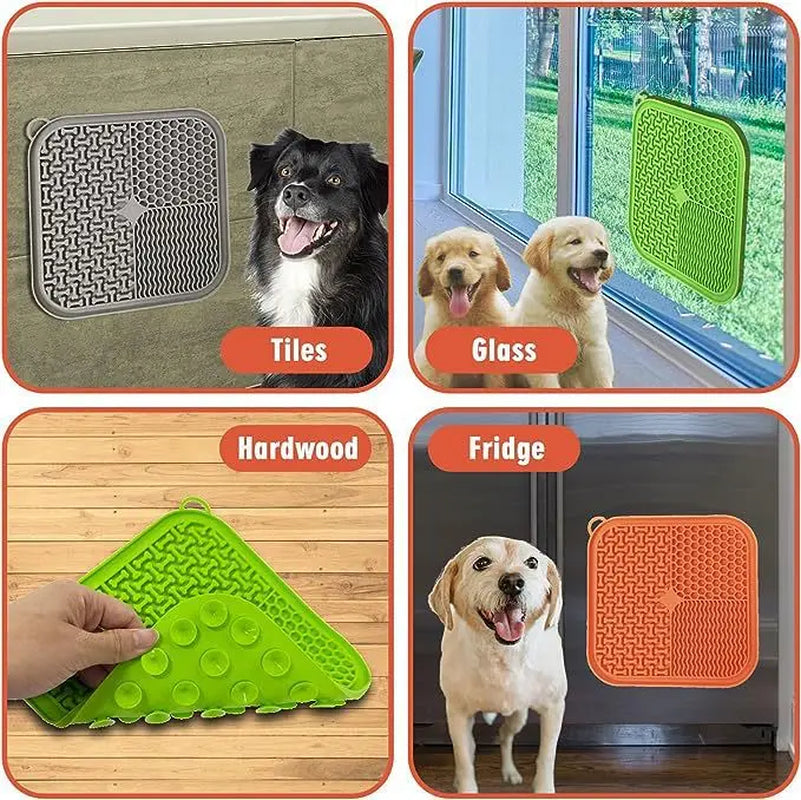 Lick Mat for Dogs, Premium Lick Pad with Suction Cups for Dog Anxiety Relief, Slow Feeder Dog Bowls