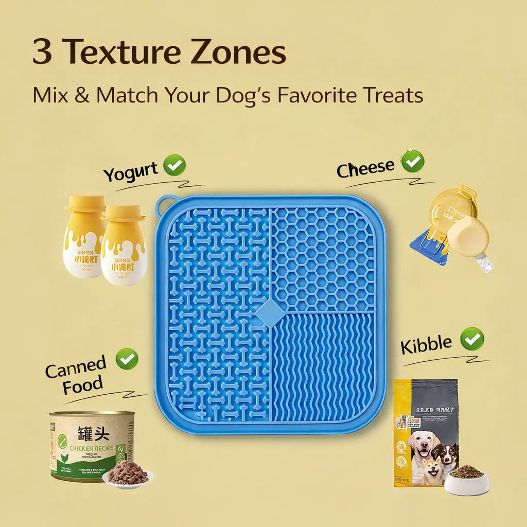 Lick Mat for Dogs, Premium Lick Pad with Suction Cups for Dog Anxiety Relief, Slow Feeder Dog Bowls